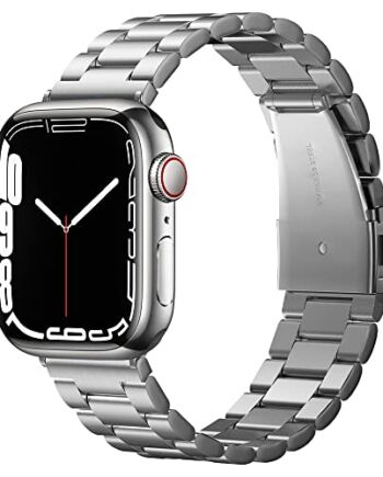 Spigen Nowoczesny krój zaprojektowany do zegarka Apple Watch, kompatybilny z 45 mm/44 mm/42 mm serii 7/6/SE/5/4/3/2/1 – srebrny