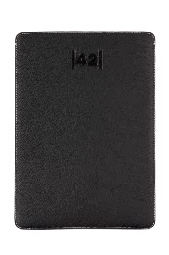 42guard Skórzane etui na MacBook Pro Air M1 13 cali - na zewnątrz skóra naturalna, wewnątrz poliester z recyklingu filcowa torba na notebooka - Laptop Case (Noir)