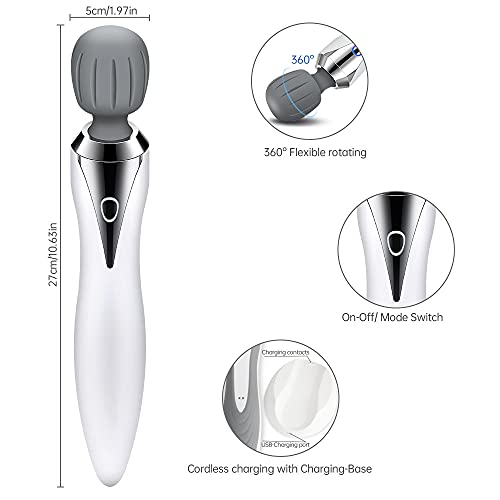 Urządzenie do masażu, wibracyjne, elektryczny masażer do pleców, karku, stóp, nóg i ramion, do ponownego ładowania, akumulator 2200 mAh, do 330 minut bezprzewodowego zastosowania - obrazek 3