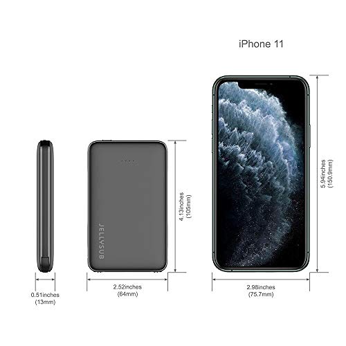 JELLYSUB Mini Power Bank z wbudowanymi kablami, zewnętrzna bateria 5000 mAh, przenośna ładowarka do iPhone'a, iPada i innych smartfonów - obrazek 8