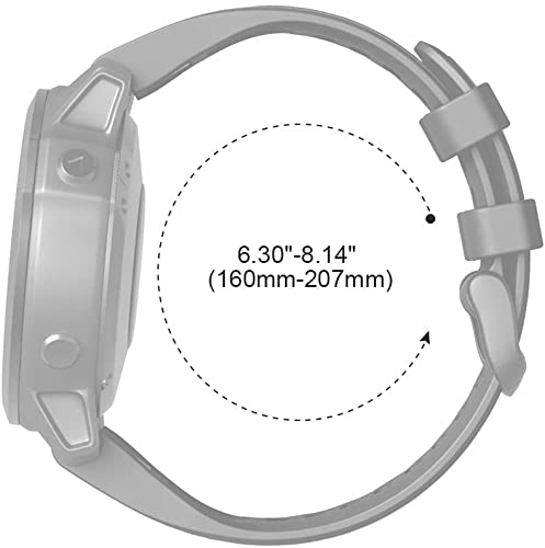 Pasek zamienny kompatybilny z Garmin Fenix 7S, 20 mm, zapasowy silikonowy pasek do Garmin Fenix 7S / 6S Pro, Instinct 2S, Quick Fit (20 mm, czarny) - obrazek 4