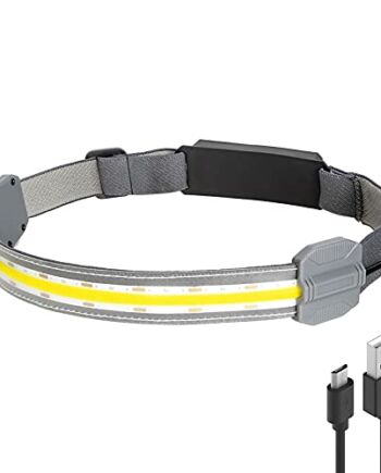 Latarka czołowa LED COB USB Akumulator 230 stopni Szeroka wiązka 350 lumenów Super jasne reflektory z czerwonym światłem ostrzegawczym z tyłu 3 tryby wodoodporne do uprawiania turystyki pieszej