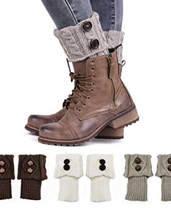 MoKu 3 pary damskich mankietów, dziergane ocieplacze na nogi, ocieplac