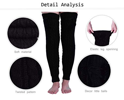 Nanxson Damskie dzianinowe ocieplacze na nogi, zimowe, ciepłe, ociepla - obrazek 2