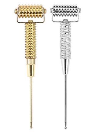 Masażer wałka do twarzy - punkty akupunktury sonda sprężynowa igła wałek do masażu twarzy ucha (kolor: srebrny)