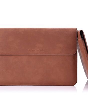 MoKo 13-13.3 Inch Laptop Sleeve Case Fits MacBook Air 13-inch Retina, MacBook Pro 13", Dell XPS 13, Samsung Notebook 13.3" PU Leather Envelope Case with Document Pocket, Brown
