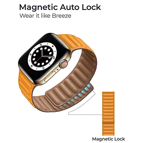 AIYIRUO Kompatybilny z Apple Watch7 Pasek Skórzany Magnetyczny Bransoletka Apple Watch 45mm 44mm 41mm 40mm Pasek do Apple Watch Band z Blokowania do iWatch Band Series 7/SE/6/5/4/3/2/1 - obrazek 6