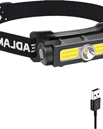 Lampa czołowa LED, 500 lumenów, ładowana przez USB, bardzo jasna, 7 trybów pracy, lekka lampa czołowa, zdejmowana lampa czołowa COB, z białym czerwonym światłem na kemping, wędrówki, bieganie, wędkowanie