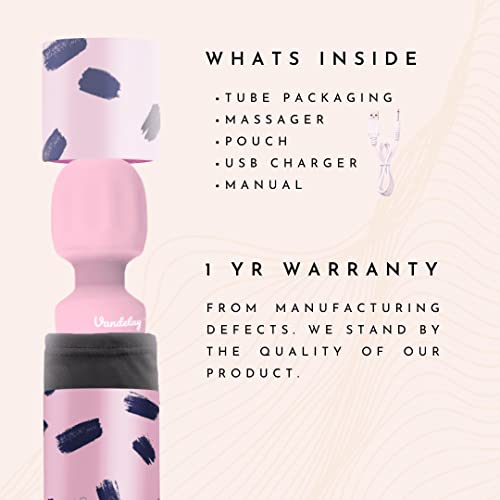 Vandelay Magic Mate Massage Stick - Wireless & Waterproof - Personal Body Massager - Memory Edition - 2+ Hours Battery Life (Pink) - obrazek 2