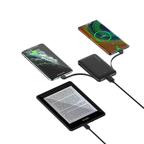 JELLYSUB Mini Power Bank z wbudowanymi kablami, zewnętrzna bateria 5000 mAh, przenośna ładowarka do iPhone'a, iPada i innych smartfonów - obrazek 7