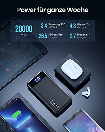 INIU Power Bank, 20000mAh Powerbank Szybkie Ladowanie USB C in & out, - obrazek 4
