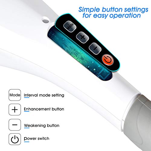 Masażer, RENPHO Ręczny Masażer do Głębokich Tkanek z Akumulatorem o Dużej Pojemności 2600mAh do Mięśni, Pleców, Stóp, Szyi, Ramion, Nóg, Lydek Uśmierzanie Bólu i Masaż Całego Ciała, Biały - obrazek 5