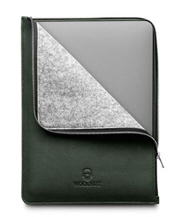 Woolnut Skórzane etui z zamkiem błyskawicznym do 13-calowego MacBooka Air i MacBooka Pro - Zielony