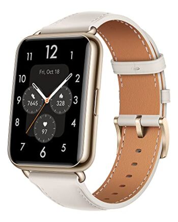 HUAWEI Watch FIT 2 Classic Moon White Moon White Leather Strap, 46 mm