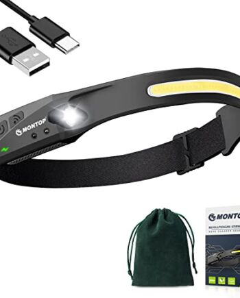 Reflektor LED Akumulator, inteligentny reflektor z czujnikiem COB&XPE Super jasny reflektor i reflektor 230 ° z 5 trybami światła, wodoodporny lekki reflektor dla dzieci i dorosłych Jogging