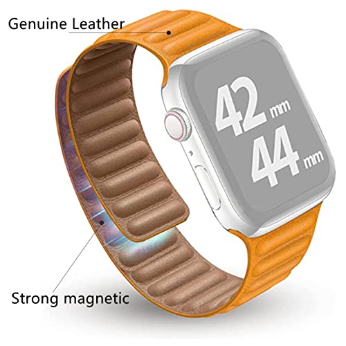 AIYIRUO Kompatybilny z Apple Watch7 Pasek Skórzany Magnetyczny Bransoletka Apple Watch 45mm 44mm 41mm 40mm Pasek do Apple Watch Band z Blokowania do iWatch Band Series 7/SE/6/5/4/3/2/1 - obrazek 7