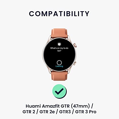 kwmobile 2 x sportowa bransoletka kompatybilna z Huami Amazfit GTR (47 mm) / GTR 2 / GTR 2e / GTR3 / GTR 3 Pro - pasek z silikonu TPU, zestaw trackerów fitness, pastelowy zielony szary - obrazek 4