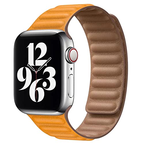 AIYIRUO Kompatybilny z Apple Watch7 Pasek Skórzany Magnetyczny Bransoletka Apple Watch 45mm 44mm 41mm 40mm Pasek do Apple Watch Band z Blokowania do iWatch Band Series 7/SE/6/5/4/3/2/1
