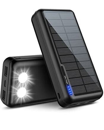 Solarny powerbank 26800 mAh, zewnętrzny akumulator: Power Bank, przenośna ładowarka, zestaw akumulatorów do telefonu komórkowego na kemping, do aktywności na świeżym powietrzu, kompatybilny z telefonem komórkowym, z systemem Android