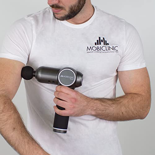 Mobiclinic, Pistolet do masażu mięśni, Elektryczny, Europejska marka, Głęboki masażer tkanki mięśniowej, 6 poziomów intensywności, 6 różnych głowic masujących w zestawie, kolor szary, z szeroką gamą różnych głowic masujących. - obrazek 4