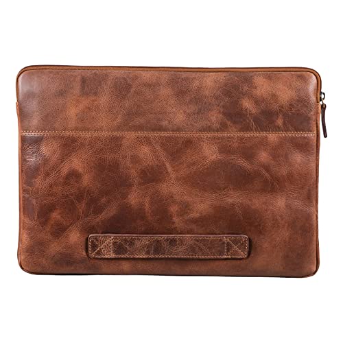 STILORD 'Murphy' Rêkaw do laptopa 15,6-calowy Skórzany pokrowiec na MacBooka 16-calowy i 15-calowy Folder na dokumenty Notebooka Organizator, Kolor:napoli - br±zowy - obrazek 2