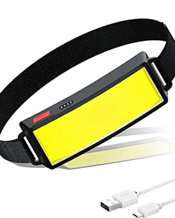 Ładowana latarka czołowa LED COB, super jasna, zasilana bateriami reflektor COB z 3 trybami, wodoodporna, regulowana latarka czołowa na wędrówki, bieganie, wędkowanie, kemping