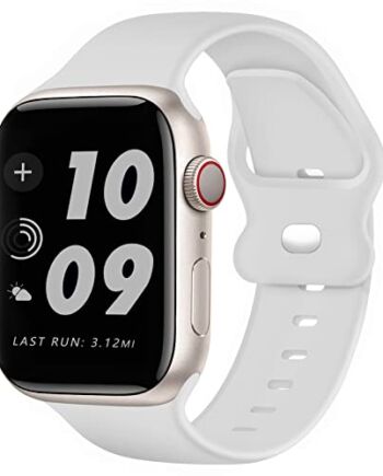 TopPerfekt Silikonowe paski kompatybilne z paskiem Apple Watch 45 mm, 44 mm, 42 mm, dla kobiet, mężczyzn, klasyczne, miękkie, oddychające, sportowe paski zastępcze do iWatch Series 7, 6, 5, 4, 3, 2, 1, SE
