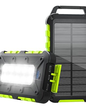 Solar Power Bank 20000 mAh, przenośna ładowarka solarna USB C Zewnętrzna bateria Zewnętrzny wodoodporny Power Bank Panel słoneczny ze światłem LED i wyjściami 2 Ładowarka do smartfonów Tablety i nie