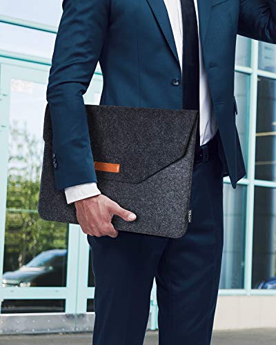HOMIEE Pokrowiec na laptopa, 13,7-calowy MacBook Air (M2) Pro 13,3-calowy notebook tablet iPad Tab, kompatybilna z Pro i MacBook Air ochronna filcowa torba na laptopa z dodatkowym etui do przechowywania i podkładką pod mysz (czarny1) - obrazek 2