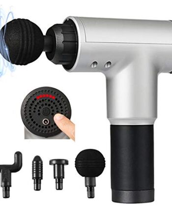 Surplex Pistolet do masażu mięśni Deep Tissue, pistolet do masażu całego ciała, urządzenie do masażu ręcznego, elektryczny z 4 głowicami do masażu i 6 prędkościami, urządzenie wibracyjne, mięśnie