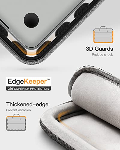 Inateck 13,3-calowa teczka na laptopa, kompatybilna z MacBook Pro 14 2021 M1, MacBook Air 13 M2/M1 2022-2012, MacBook Pro 13 M2/M1 2022-2012, Surface Pro 8/7/6/X/5/4/3, MateBook D14 - szary - obrazek 6