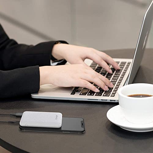 EVARY Powerbank 5000 mAh, mini przenośna bateria zewnętrzna, power bank do telefonu komórkowego z podwójnym wyjściem 4.0A, ładowarka Accupack Lekka bateria zewnętrzna do iPhone'a, Samsunga Galaxy, iPada, Huawei (biały) ... - obrazek 3