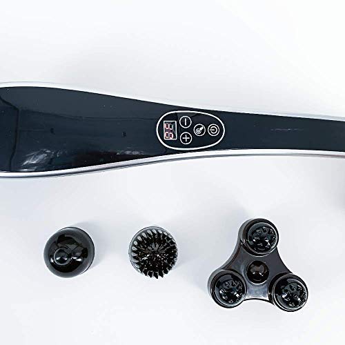 EGO® MINI Masażer do ciała (nowy model 2022) - Przenośny masażer elektryczny - Masaż Shiatsu i masaż ugniatający - 4 wymienne głowice dopasowujące się do dowolnej części ciała - obrazek 3