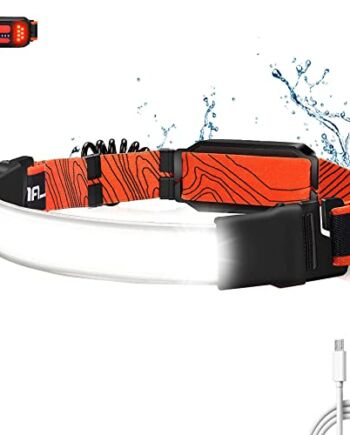 Latarka czołowa LED do wielokrotnego ładowania, szeroki reflektor z czerwonym światłem tylnym, 3 tryby światła, lekki wodoodporny reflektor roboczy, do wędkowania, biwakowania, wędrówek, biegania