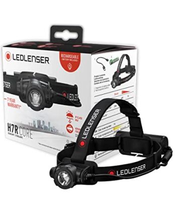 Ledlenser H7R Core latarka LED, 1200 lumenów, ładowana akumulatorem litowym, IP67, z możliwością ogniskowania, bezstopniowe ściemnianie, stałe światło, zasięg światła 260m
