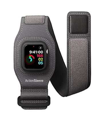 Twelve South ActionSleeve 2 do Apple Watch 40 mm, zaktualizowany pasek ochronny, aby uwolnić nadgarstek do uprawiania sportu lub aktywności (szary)
