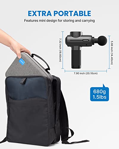 Pistolet do Masażu, RENPHO Massage Gun Głęboką Tkanką z Głowicą Masującą Ciepło, do 3200RPM do Masażu Mięśni z Ladowaniem Typu C, Akumulator 2500mAh do Regeneracji Mięśni, Czarny - obrazek 2