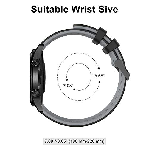 YASPARK Silikonowy pasek do Huawei Watch GT2 (46 mm)/GT (46 mm, 22 mm), Huawei Watch GT Active/GT2 Pro/Honor Watch Magic/Galaxy Watch (46 mm)/Gear S3/Galaxy Watch 3 (45 mm) - obrazek 4