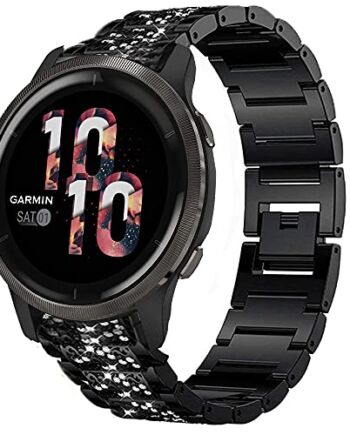 Giaogor Bransoletka kompatybilna z Garmin Venu 2, damska metalowa bransoletka premium ze stali nierdzewnej, pasek do zegarka Garmin Venu 2 / Venu 2s Smartwatch