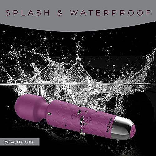 Wand Masażer z Nową Funkcją Zapamiętywania od bed geek Bezprzewodowy Ręczny Elektryczny Masażer do Masażu Miękki Silikon 20 Trybów 8 Prędkości (Fioletowy) - obrazek 7