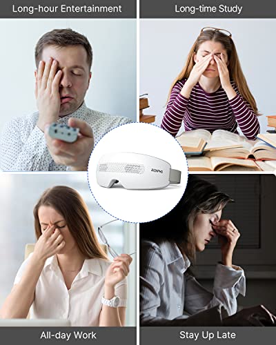 Augenmassagegerät, Renpho Rhythmus-Augenmassage-Maske Basic mit Sichtfenster, 16 Vibrationsköpfen und Musik, 4 Vibrationsmodi für Augenentspannung, trockene Augen und Augenringe nach der Arbeit - obrazek 2