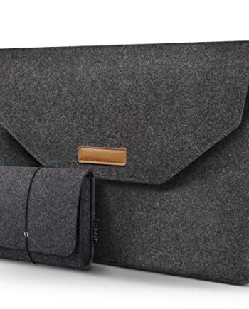 HOMIEE Pokrowiec na laptopa, 13,7-calowy MacBook Air (M2) Pro 13,3-calowy notebook tablet iPad Tab, kompatybilna z Pro i MacBook Air ochronna filcowa torba na laptopa z dodatkowym etui do przechowywania i podkładką pod mysz (czarny1)
