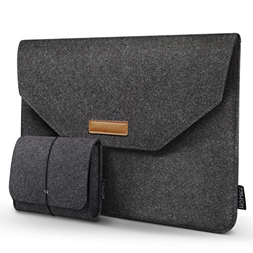 HOMIEE Pokrowiec na laptopa, 13,7-calowy MacBook Air (M2) Pro 13,3-calowy notebook tablet iPad Tab, kompatybilna z Pro i MacBook Air ochronna filcowa torba na laptopa z dodatkowym etui do przechowywania i podkładką pod mysz (czarny1)