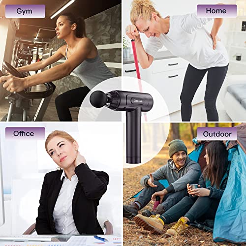 Pistolet do masażu głębokich tkanek, pistolet do masażu mięśni dla sportowców, 30 prędkości, 10 rodzajów głowic masujących, ręczny masażer do głębokich mięśni ciała do mięśni szyi pleców, fioletowy - obrazek 2