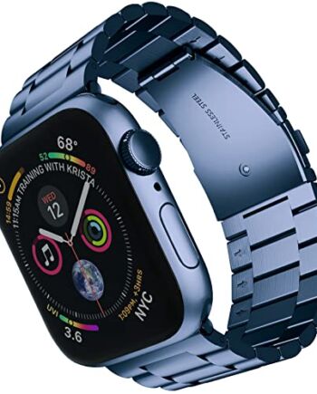 ARTCHE Pasek do zegarka Apple Watch, zapasowy pasek ze stali nierdzewnej, metalowa bransoletka, regulowany pasek na rękę, kompatybilny z iWatch Series SE 6 5 4 3 2 1