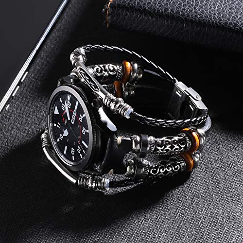 Konafei Pasek kompatybilny z Samsung Galaxy Watch 5&4 / Active 2 40 mm 44 mm / Watch 5 Pro 45 mm / Galaxy Watch 4 Classic 42 mm 46 mm / Watch 3 41 mm, 20 mm, skórzany pasek ze stali nierdzewnej, pasek z klamrą - obrazek 7