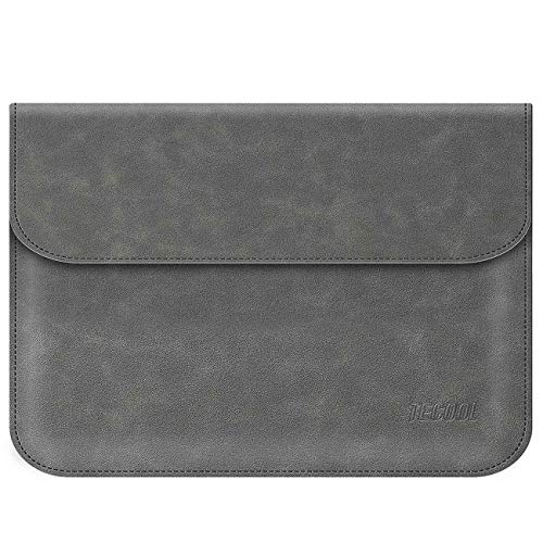 TECOOL 13 Calowy Pokrowiec Laptop Wodoodporny Ochronny Sztuczna Skóra dla 2018-2020 MacBook Air 13 Cali M1A2337/A1932/A2179, 2016-2020 MacBook Pro 13 M1A2338, XPS 13, Microsoft Surface Pro X 7 -Szary