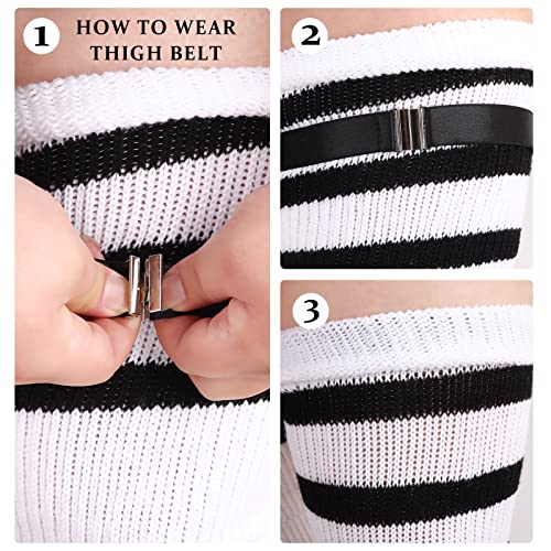 DRESHOW Plus Rozmiar Zakolanówki Akarpetki w Paski Over Knee Długie Bu - obrazek 5