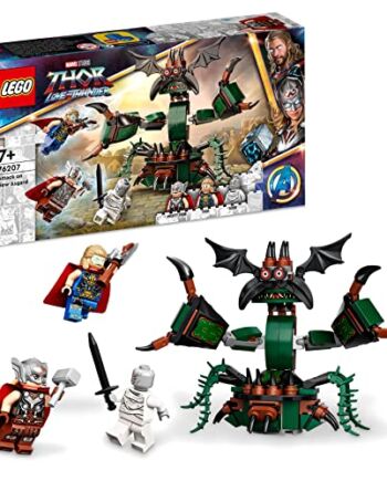 LEGO Marvel Atak na Nowy Asgard 76207 — zestaw konstrukcyjny; zabawka konstrukcyjna z Thorem i dwiema minifigurkami dla dzieci od 7 lat (159 elementów)
