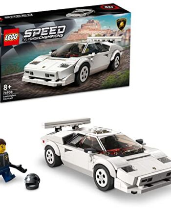 LEGO Speed Champions Lamborghini Countach 76908 —kolekcjonerska replika LEGO kultowego auta Lamborghini Countach do zabawy i ustawienia na półce. (262 elementy)